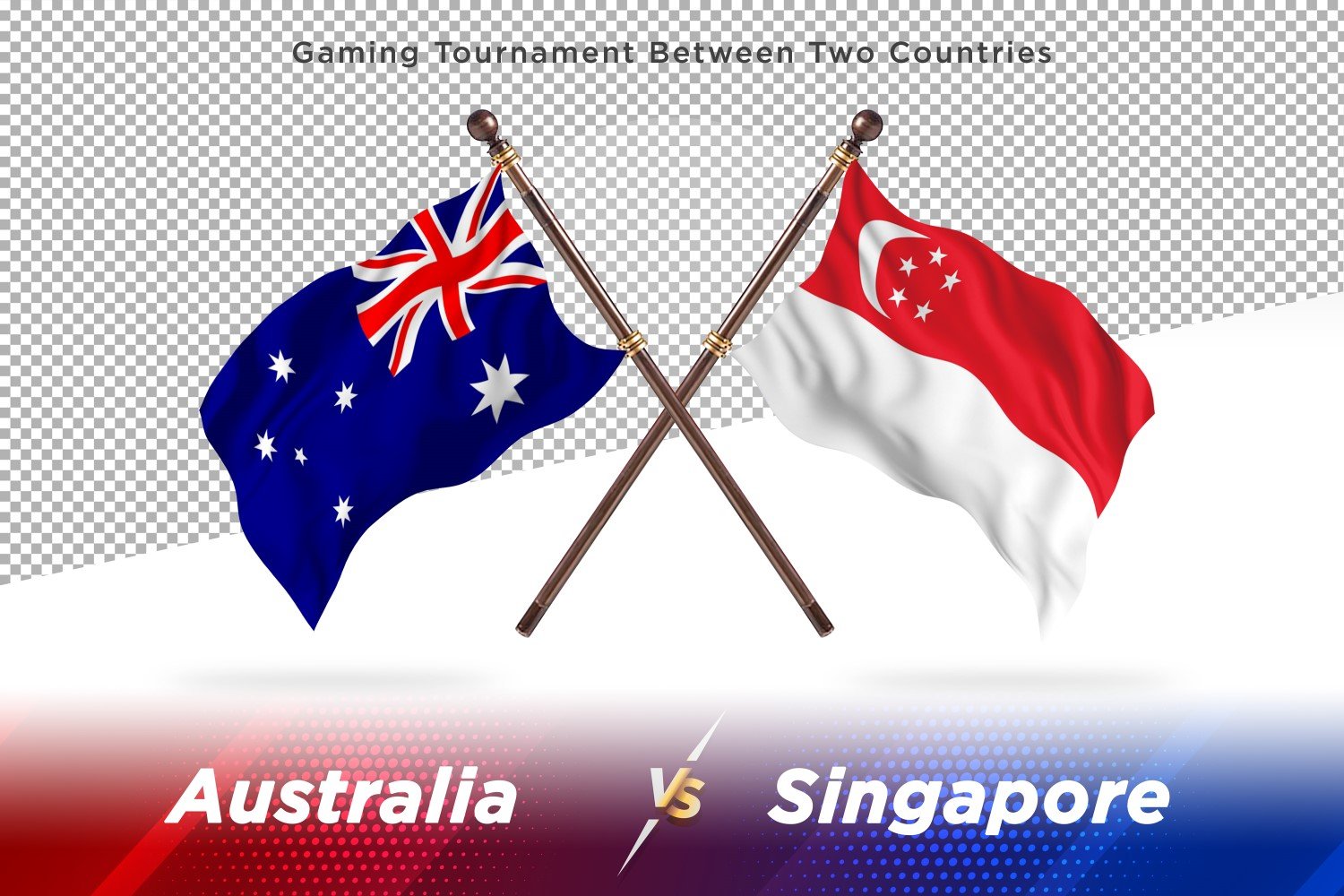 Australia versus Singapore Two Flags