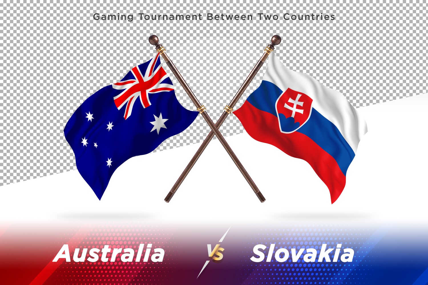 Australia versus Slovakia Two Flags