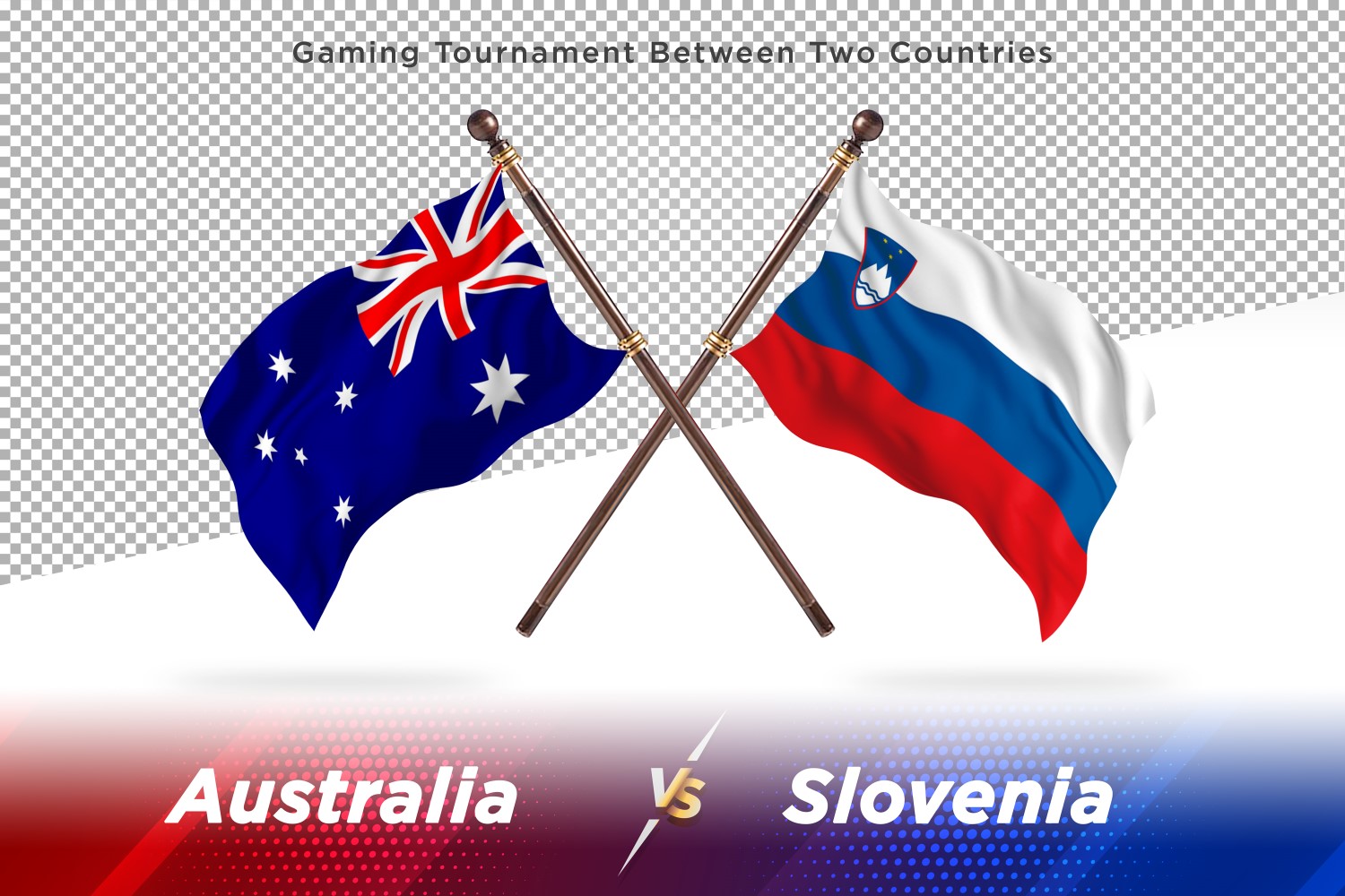 Australia versus Slovenia Two Flags