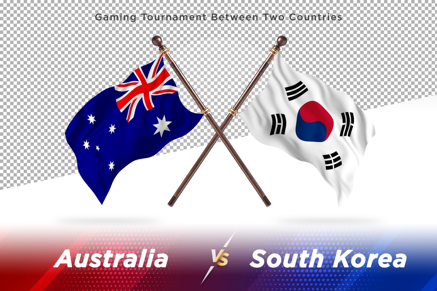 Australia versus south Korea Two Flags