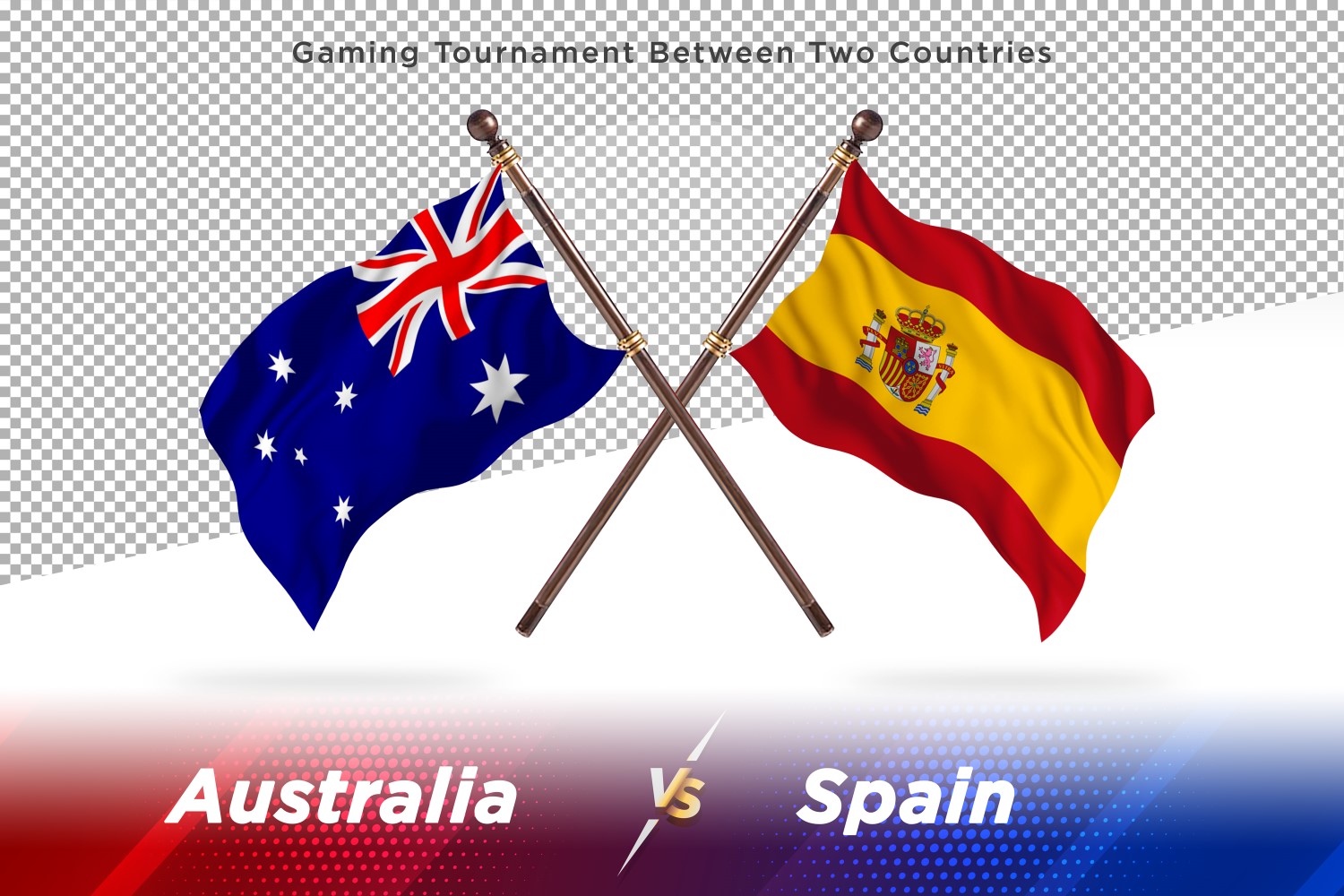 Australia versus Spain Two Flags