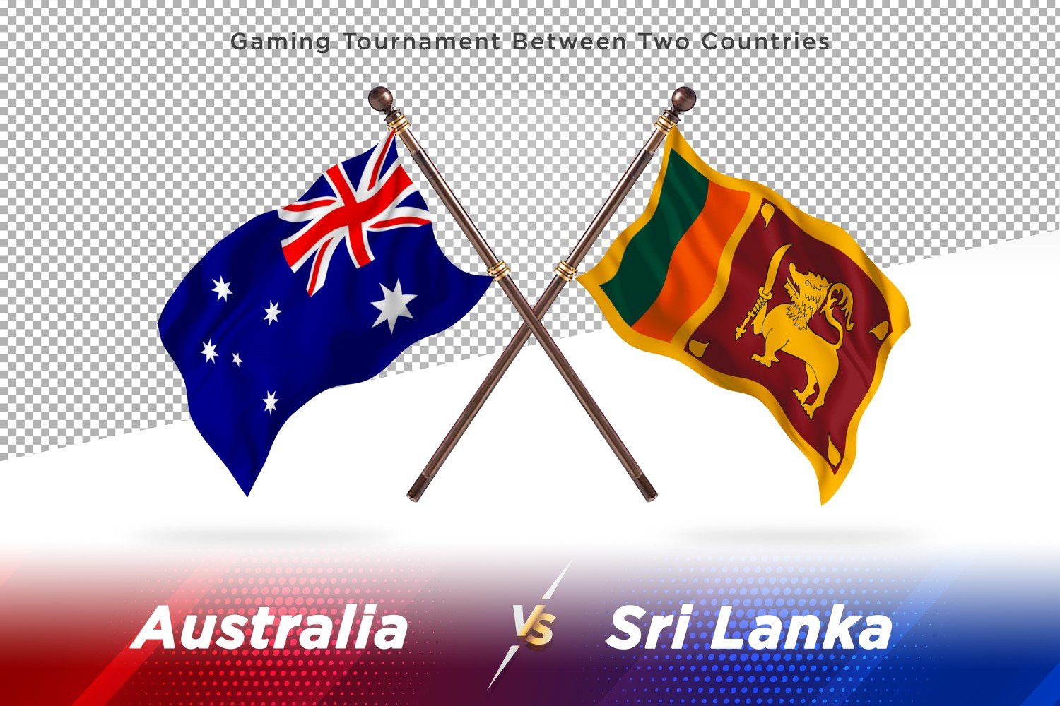 Australia versus Sri Lanka Two Flags