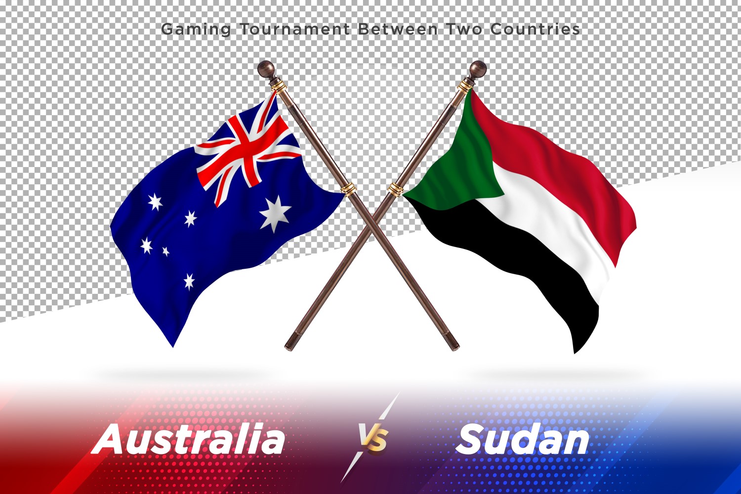 Australia versus Sudan Two Flags