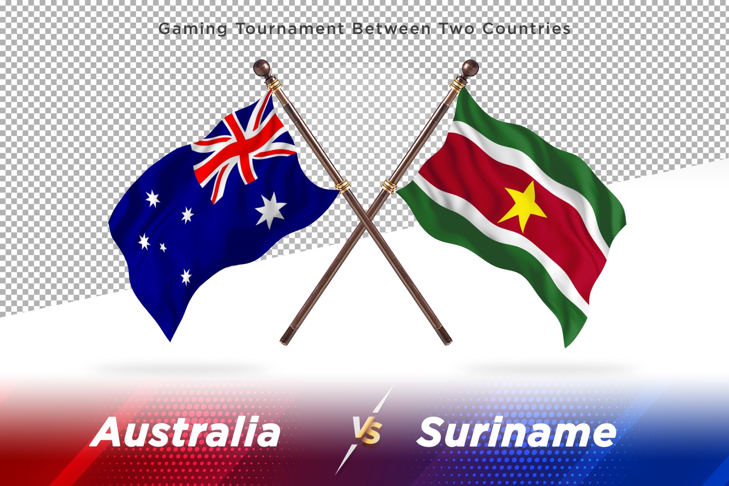 Australia versus Suriname Two Flags