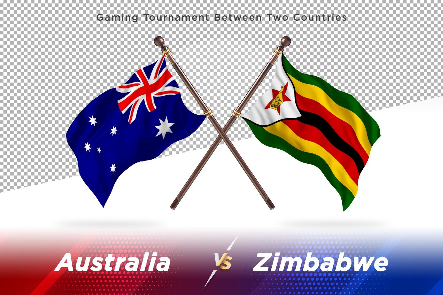 Australia versus Zimbabwe Two Flags