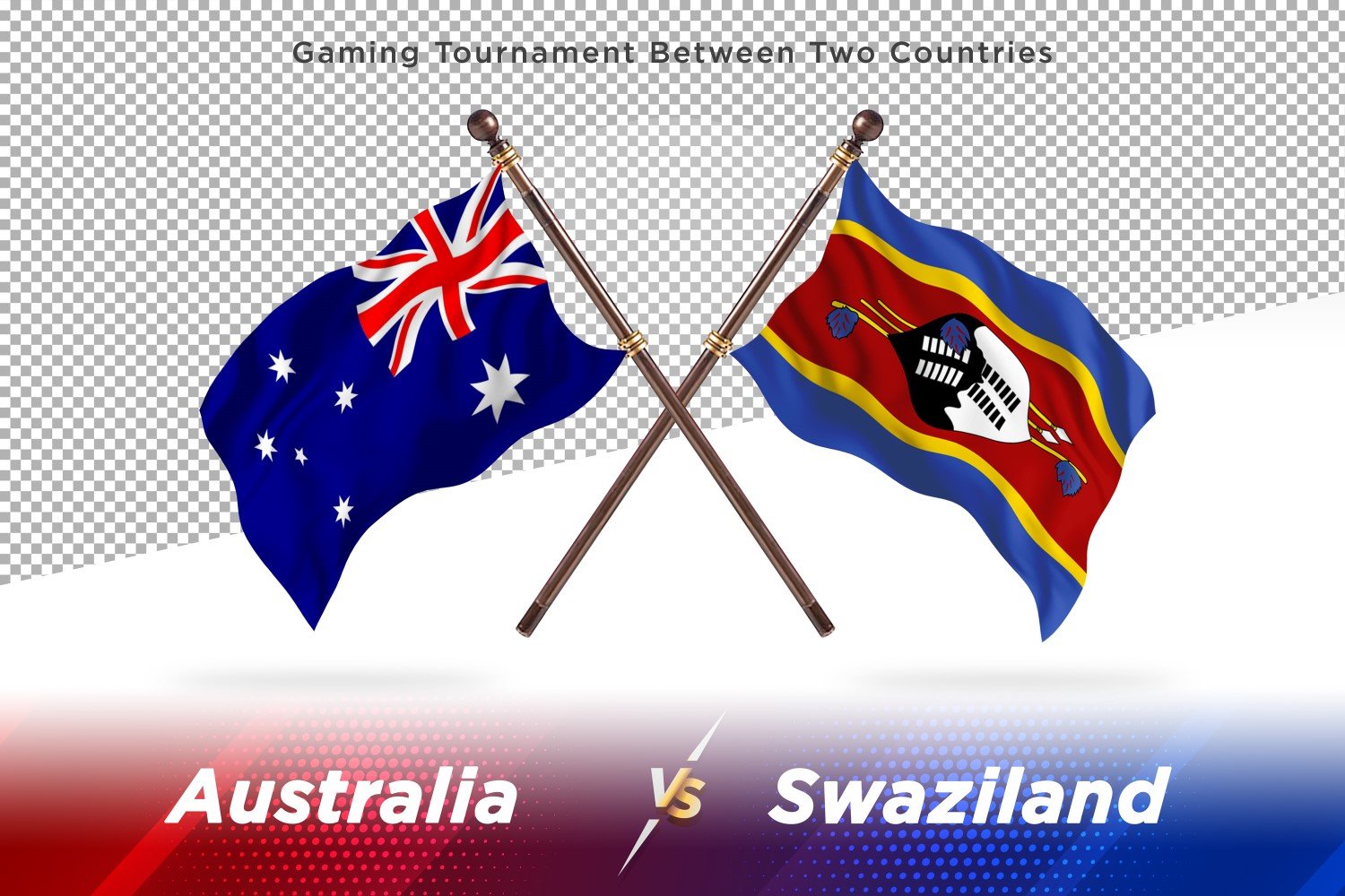 Australia versus Swaziland Two Flags