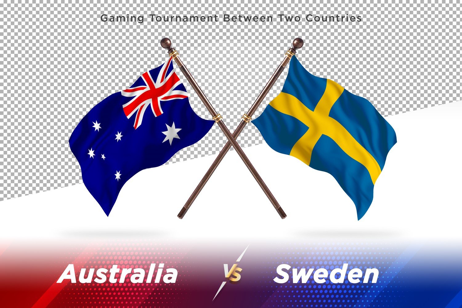 Australia versus Sweden Two Flags