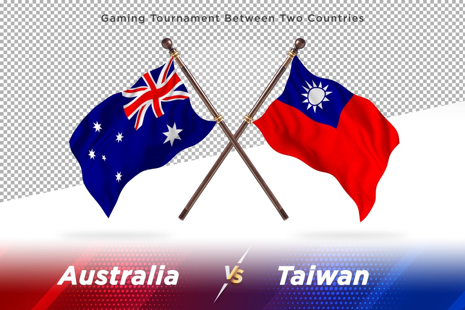 Australia versus Taiwan Two Flags