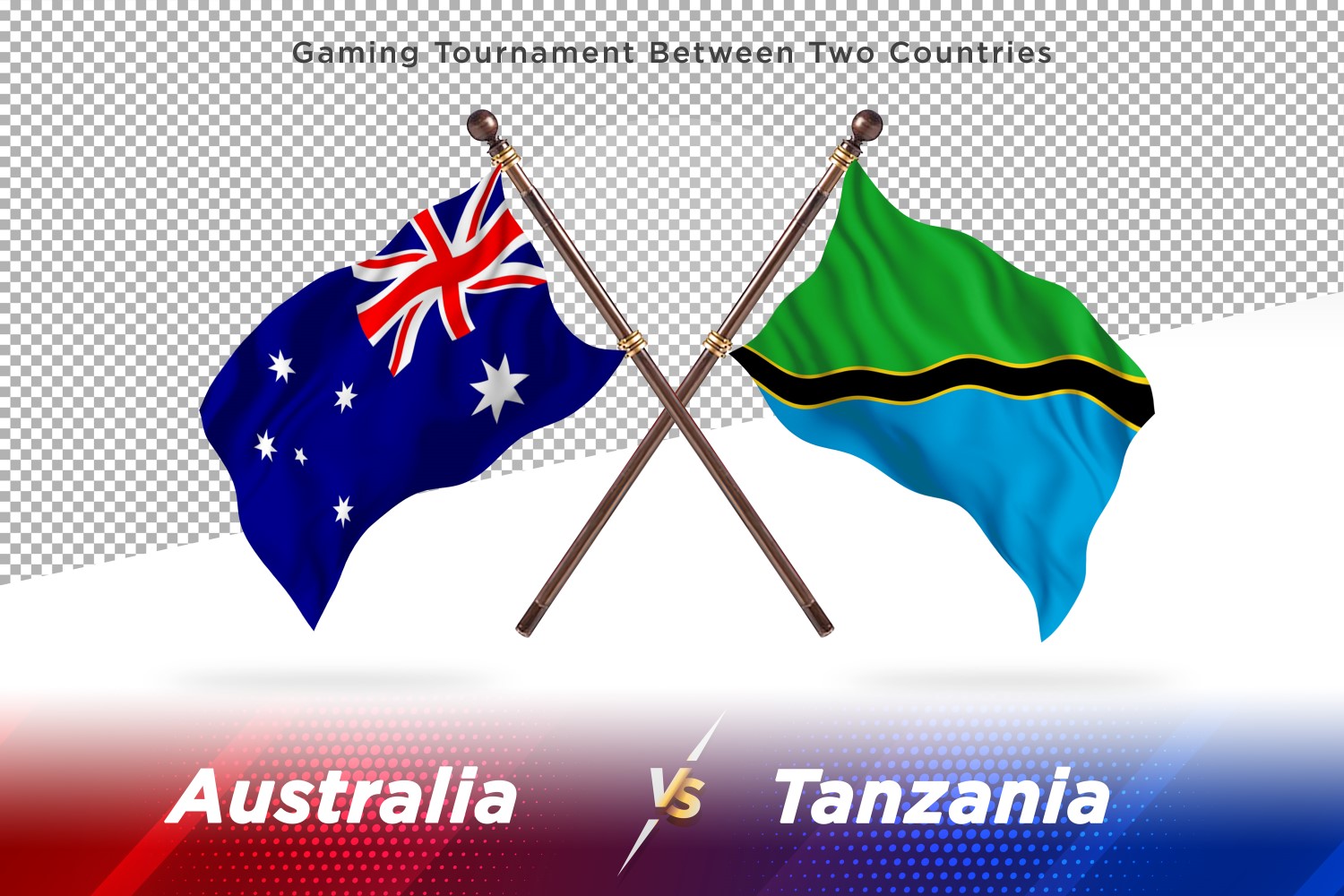 Australia versus Tanzania Two Flags