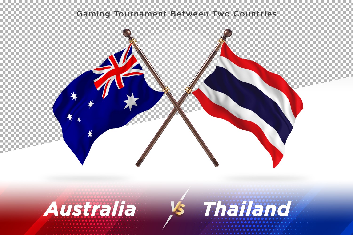 Australia versus Thailand Two Flags