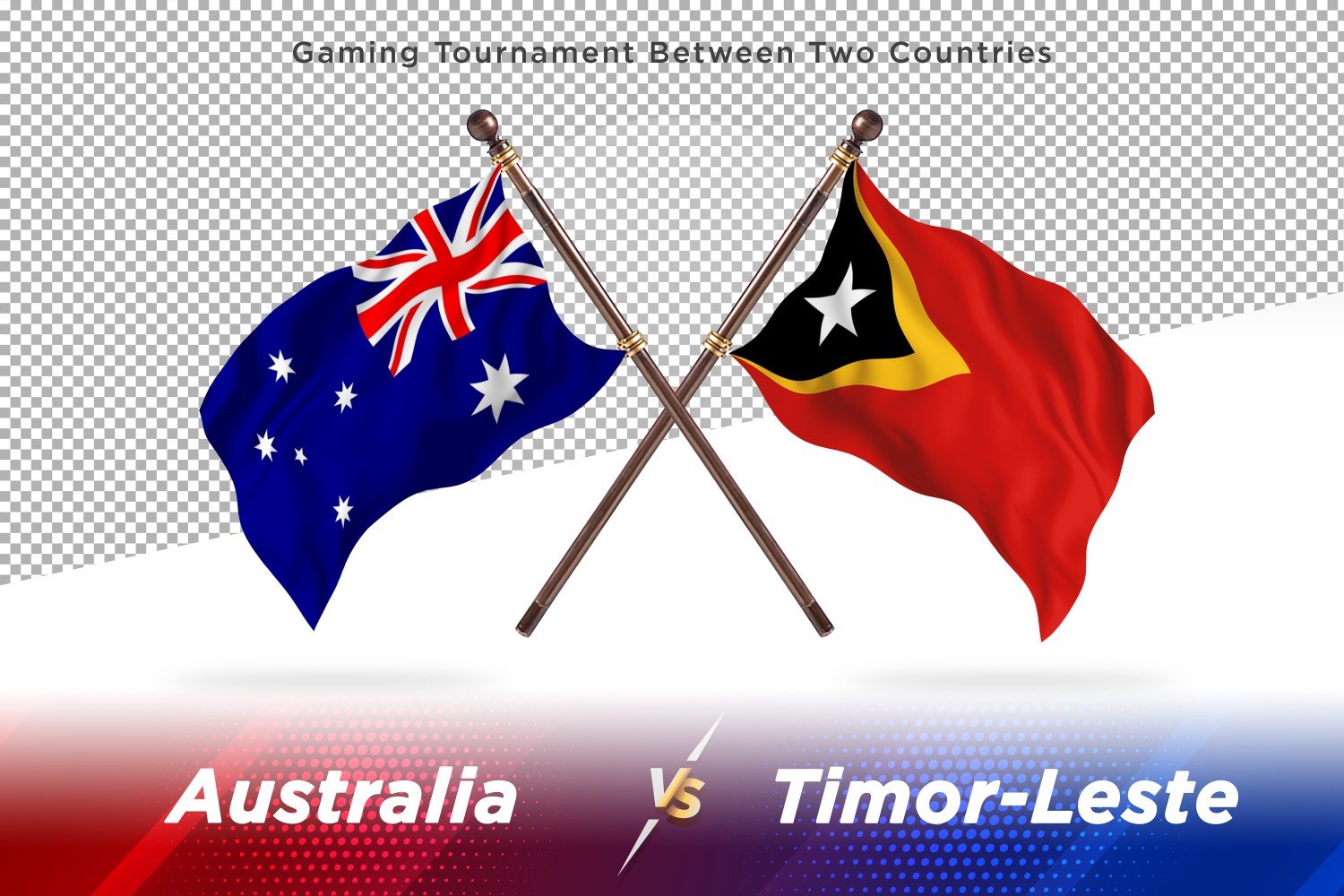 Australia versus Timor-Leste Two Flags