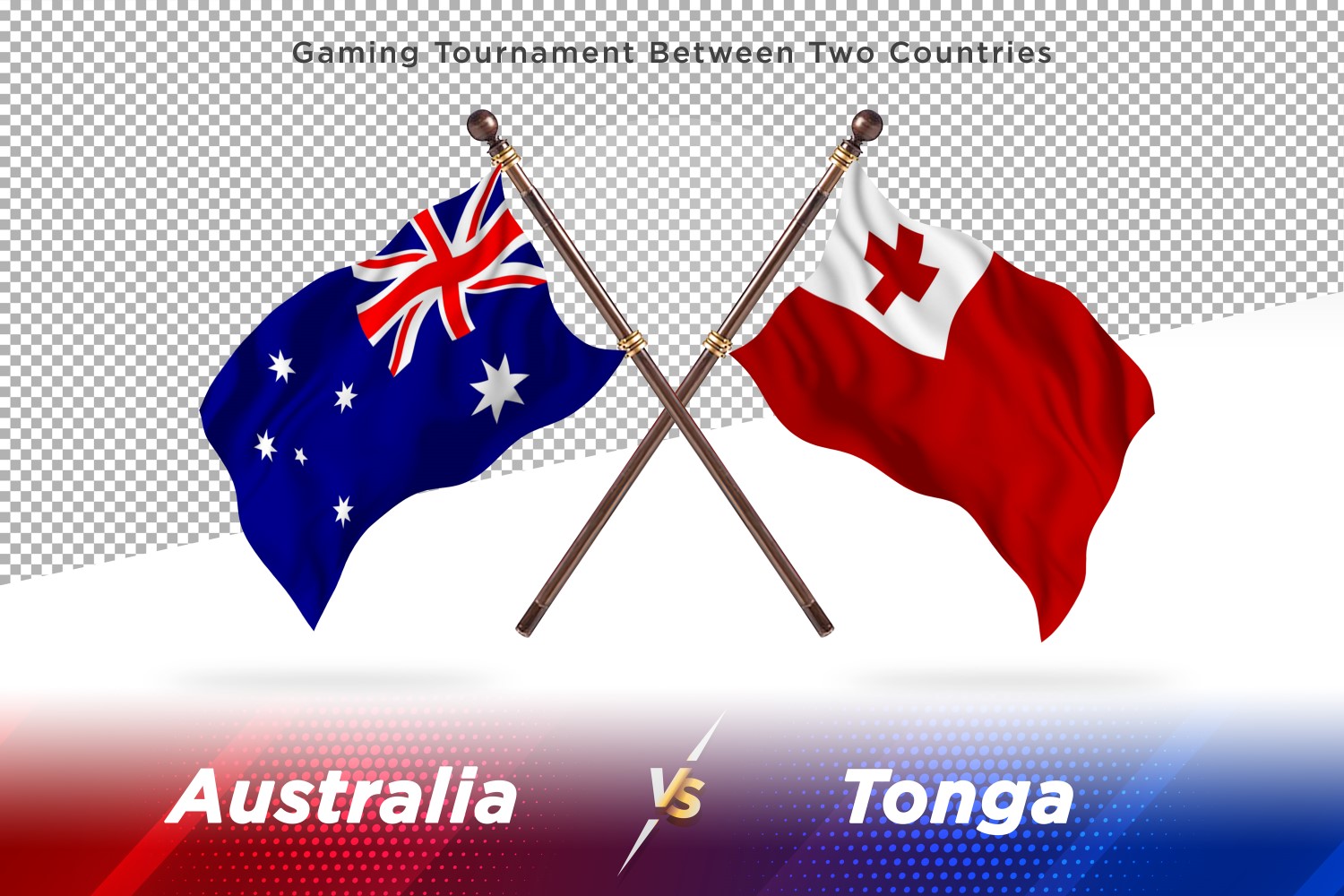 Australia versus Togo Two Flags