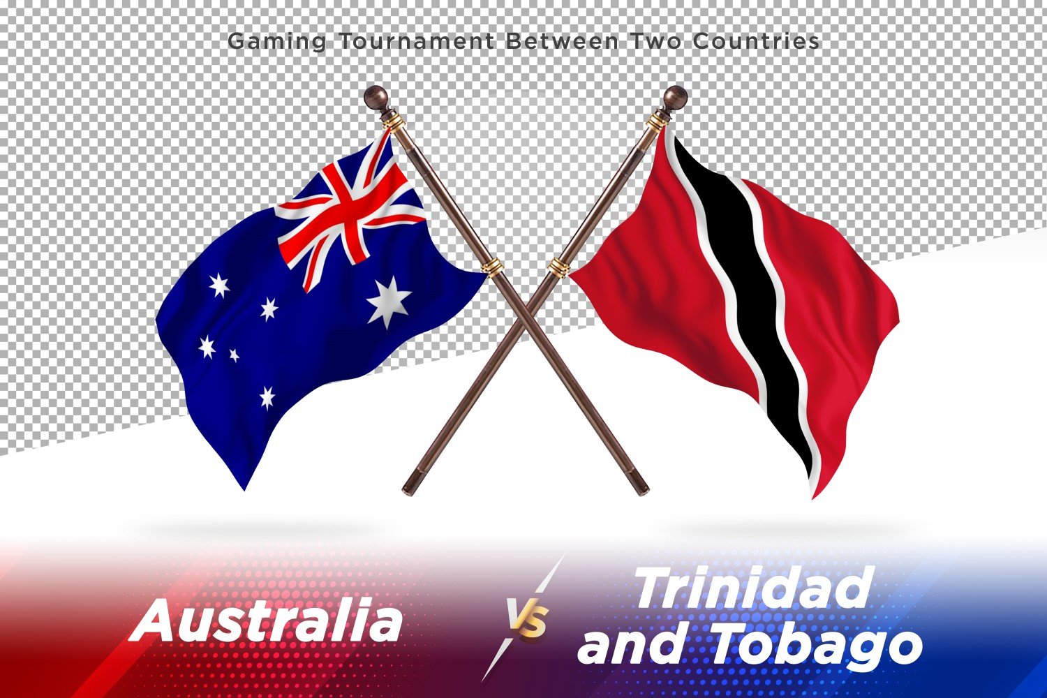 Australia versus Trinidad and Tobago Two Flags