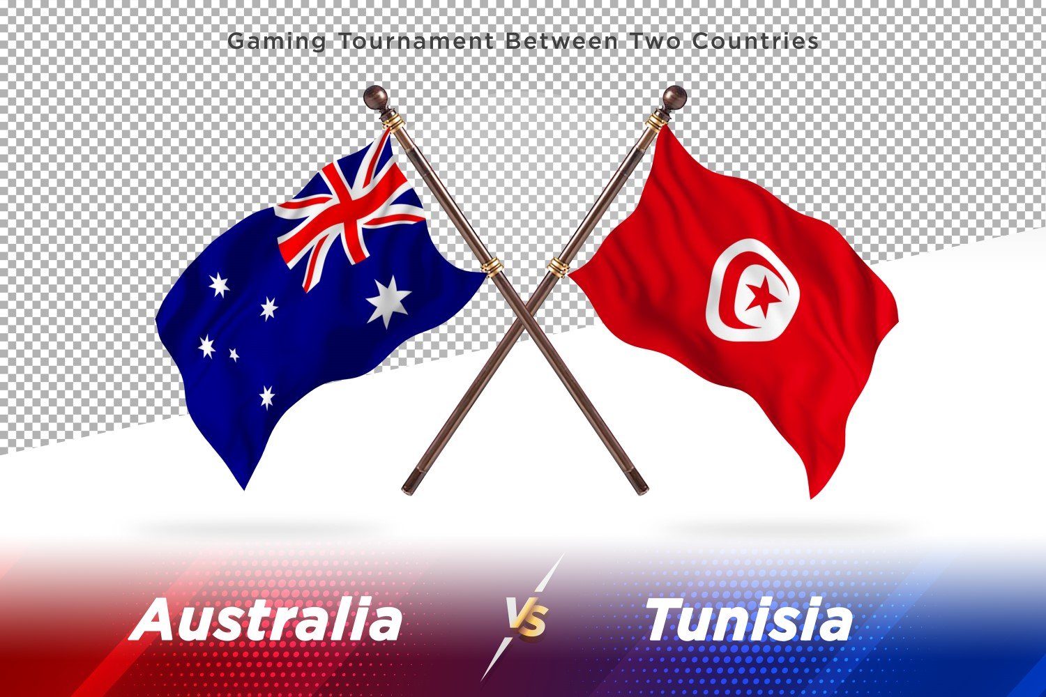 Australia versus Tunisia Two Flags