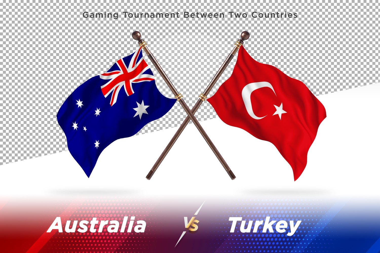 Australia versus Turkey Two Flags