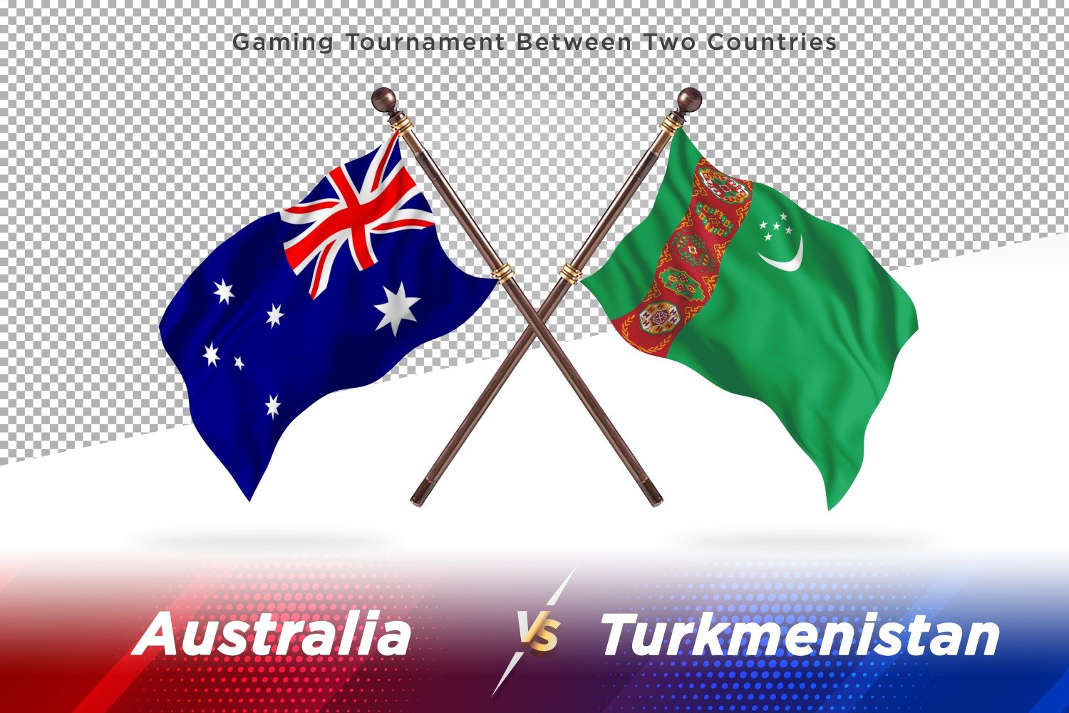 Australia versus Turkmenistan Two Flags