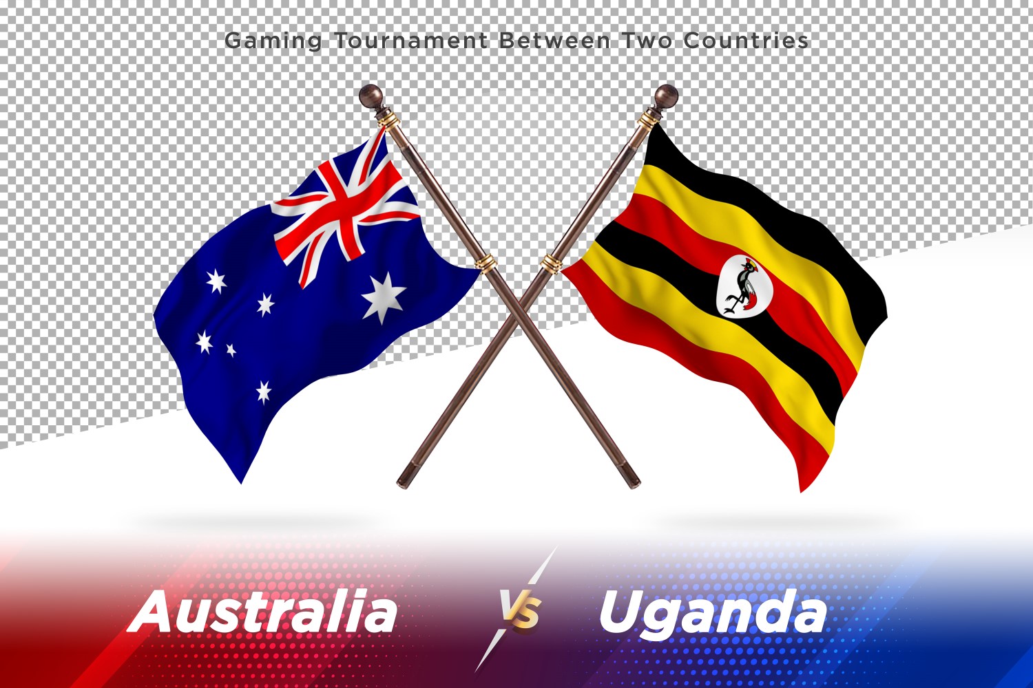 Australia versus Uganda Two Flags