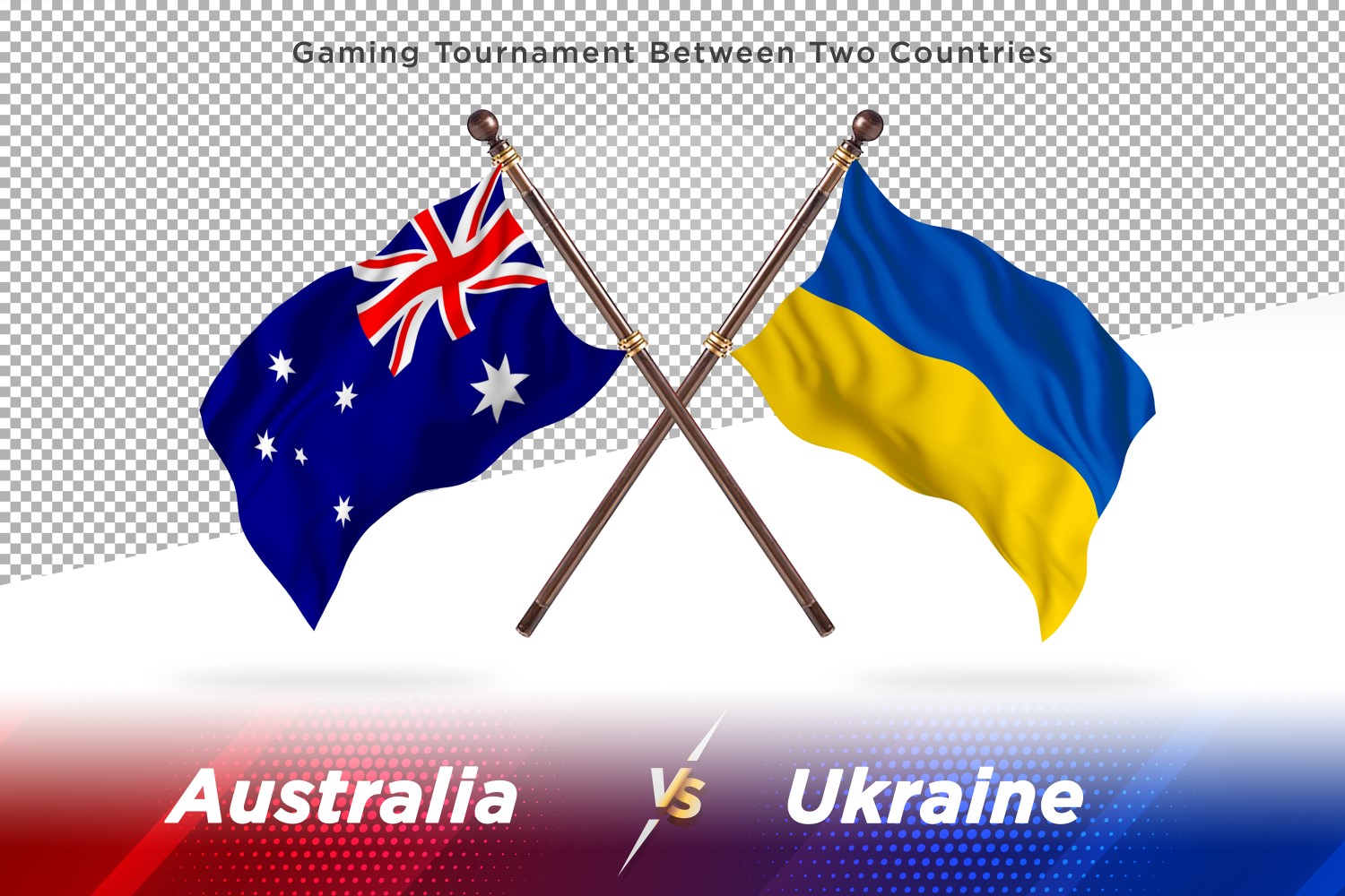 Australia versus Ukraine Two Flags