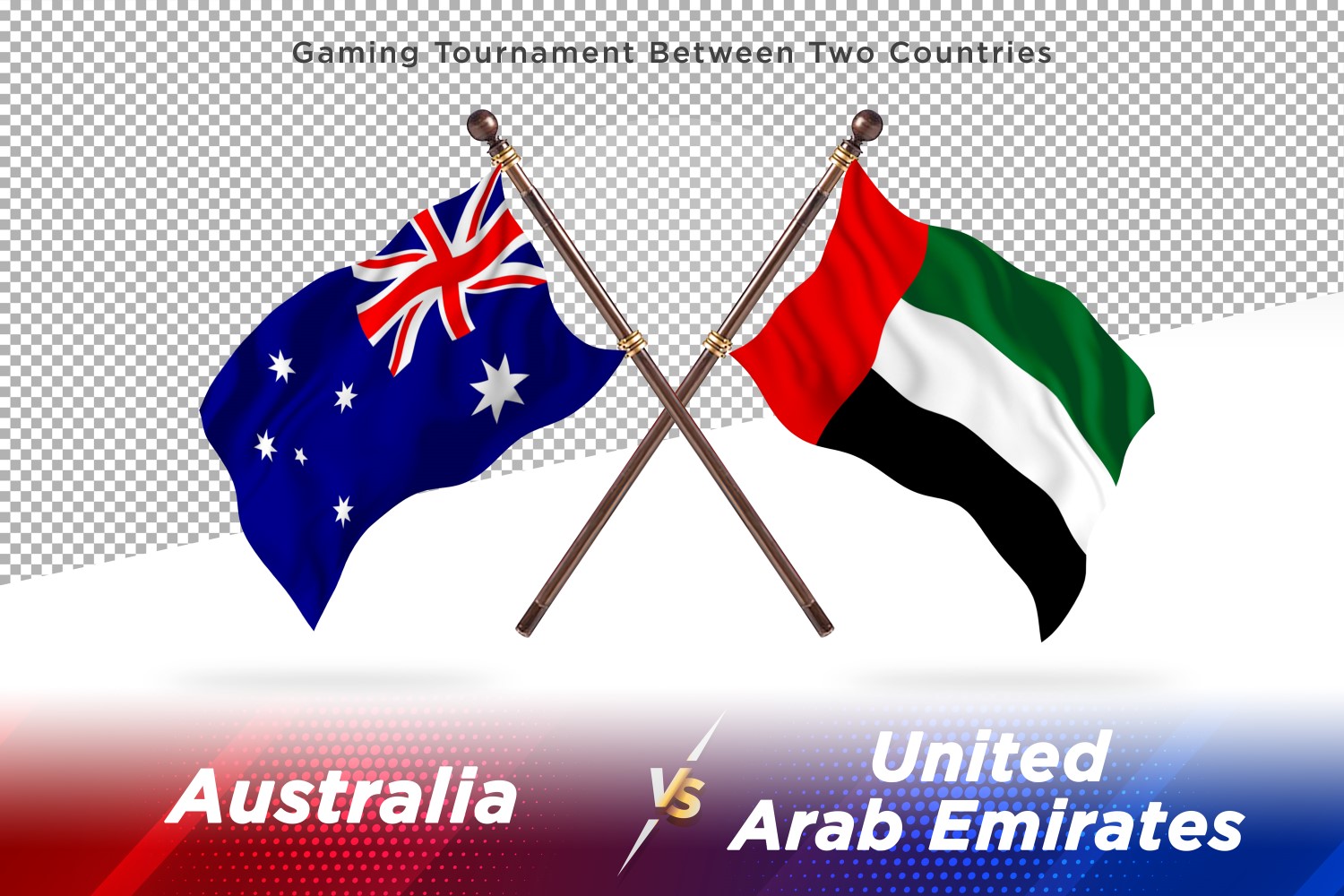 Australia versus united Arab emirates Two Flags