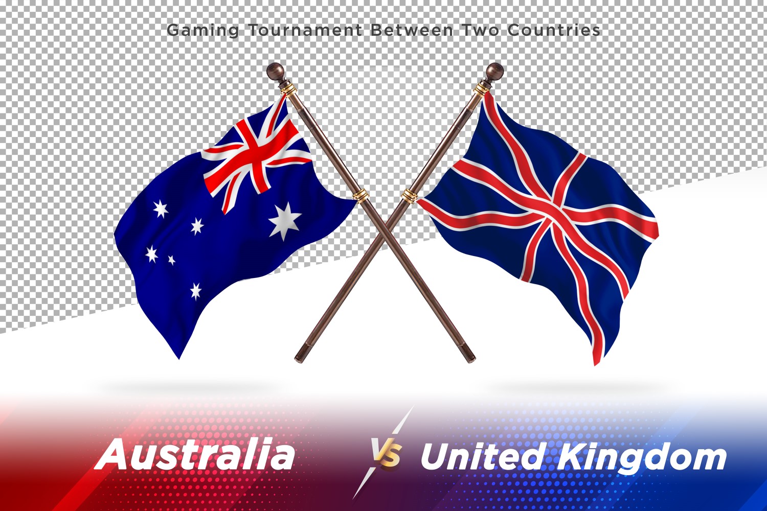 Australia versus United kingdom Two Flags