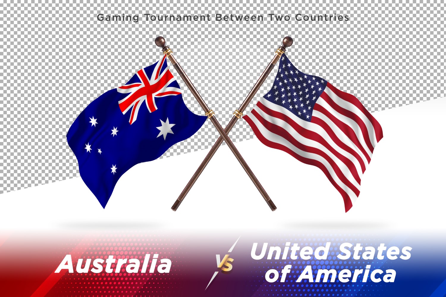 Australia versus united states of America Two Flags