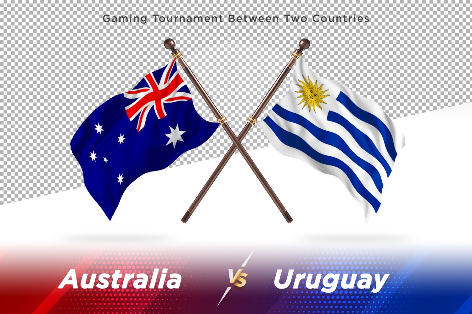 Australia versus Uruguay Two Flags