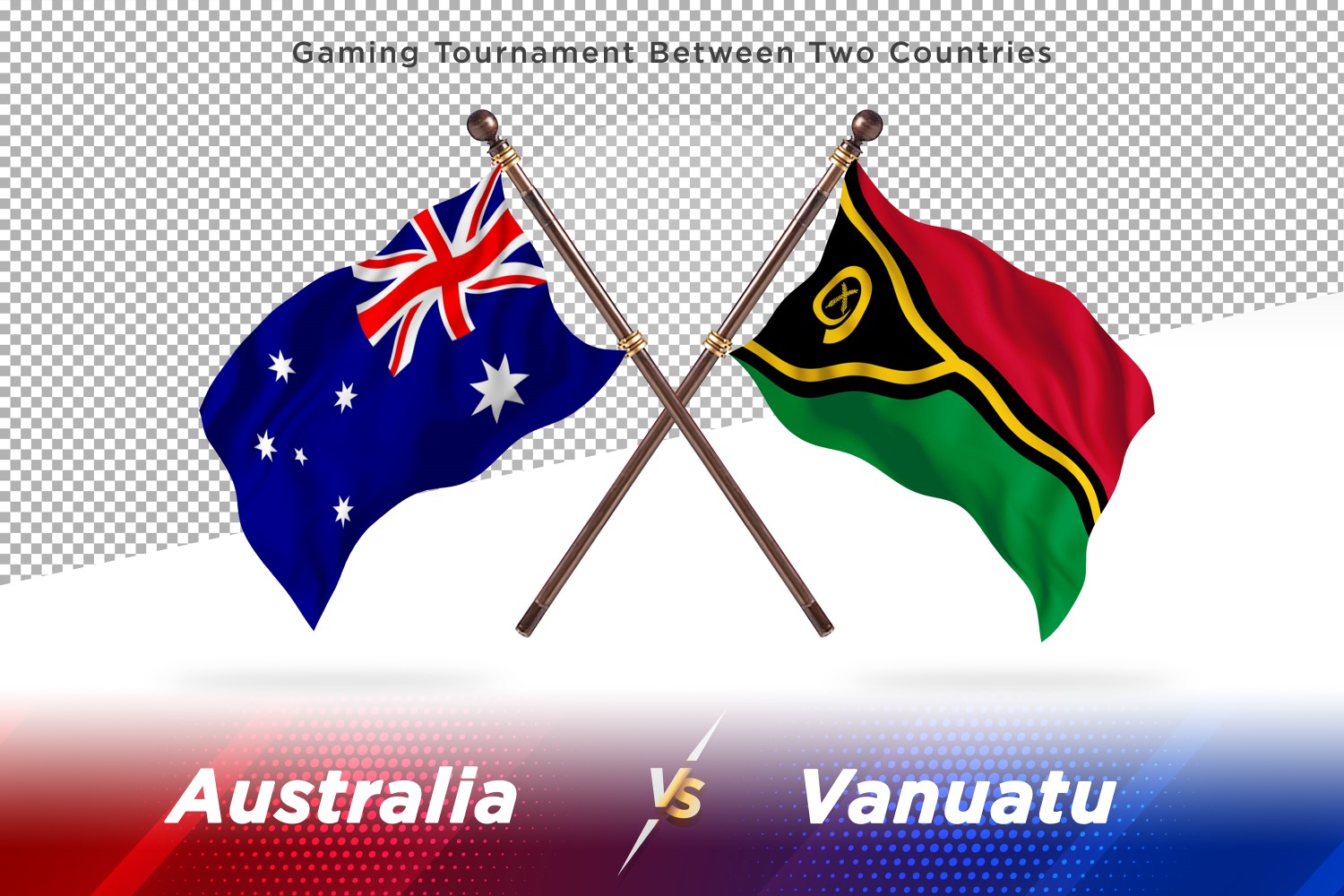 Australia versus Vanuatu Two Flags