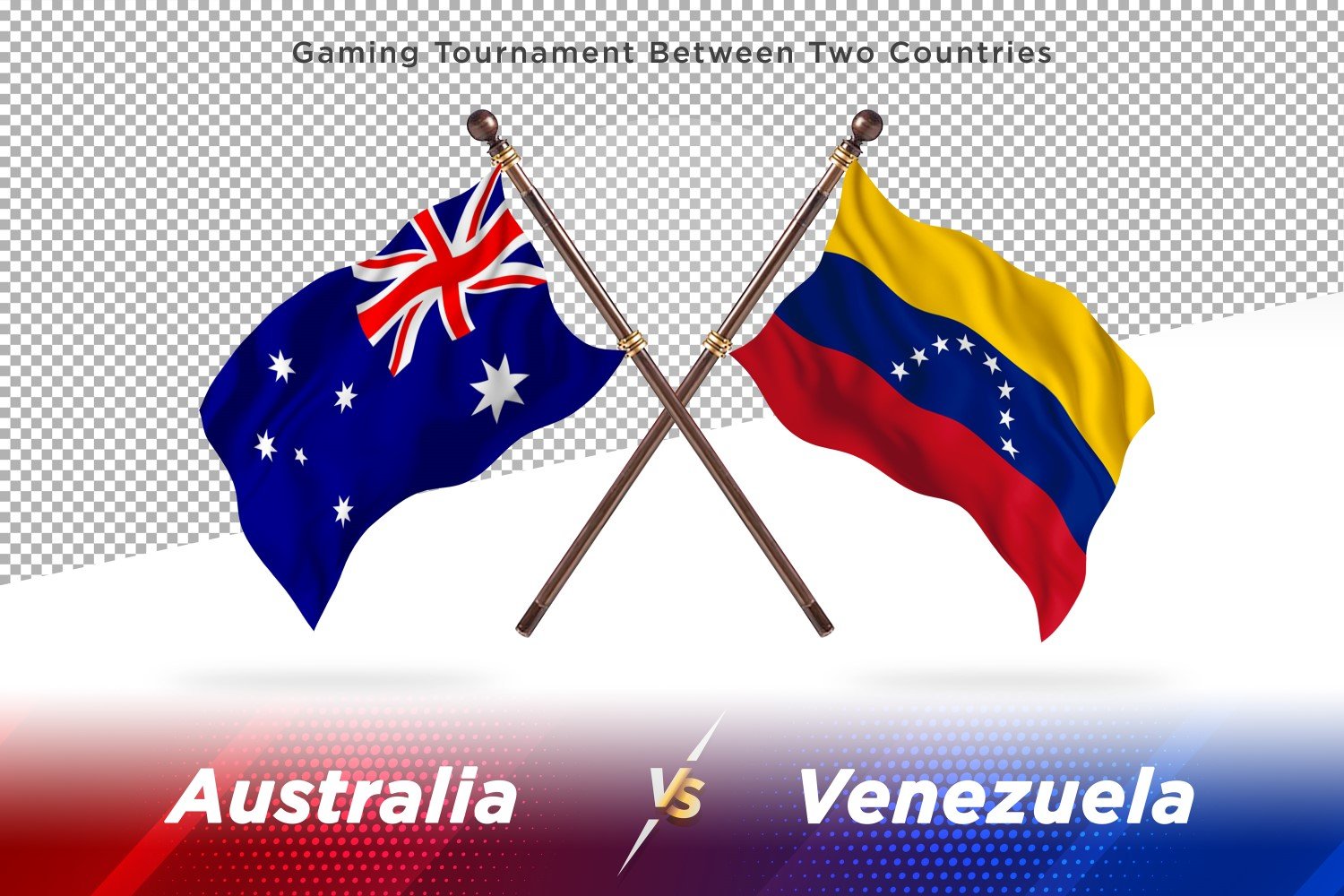 Australia versus Venezuela Two Flags