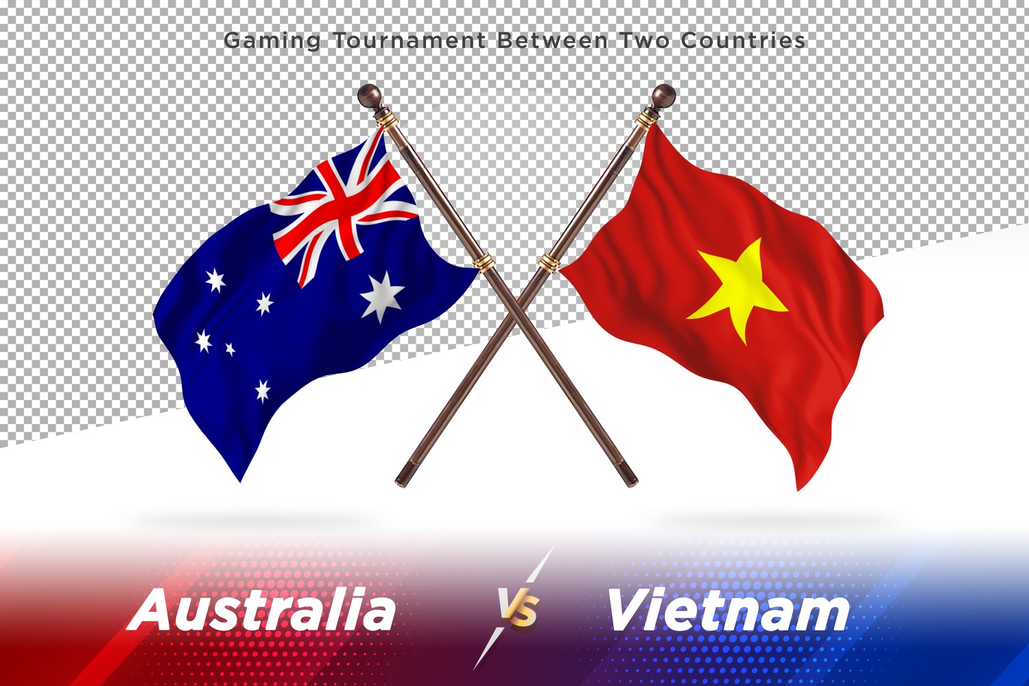 Australia versus Vietnam Two Flags