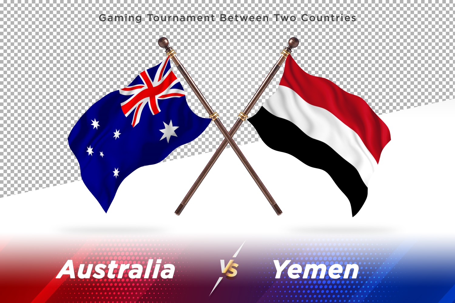 Australia versus Yemen Two Flags