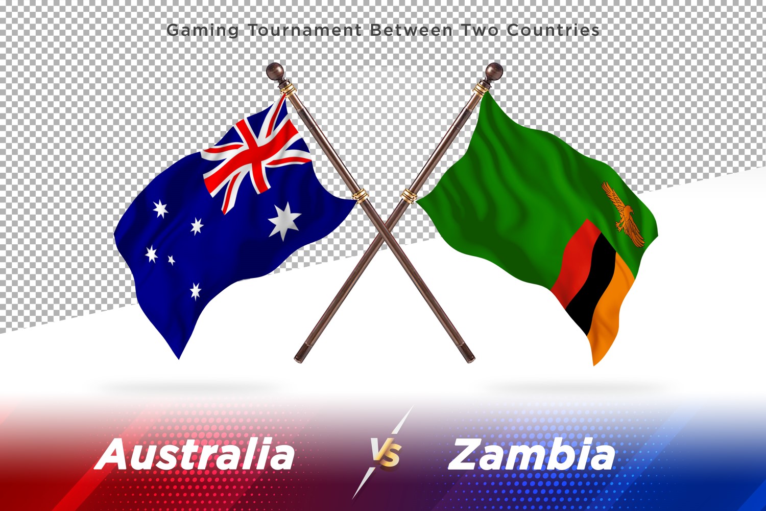 Australia versus Zambia Two Flags