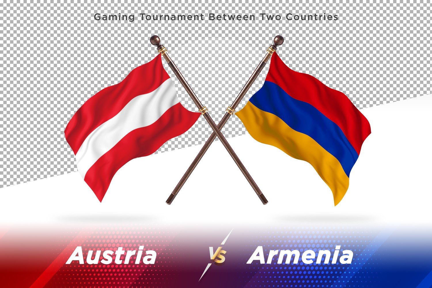 Austria versus Armenia Two Flags