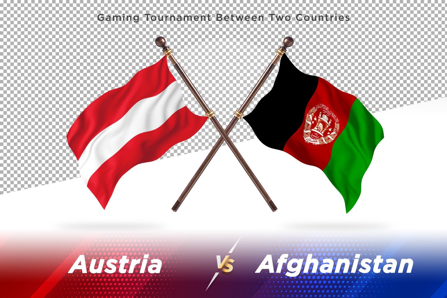 Austria versus Afghanistan Two Flags