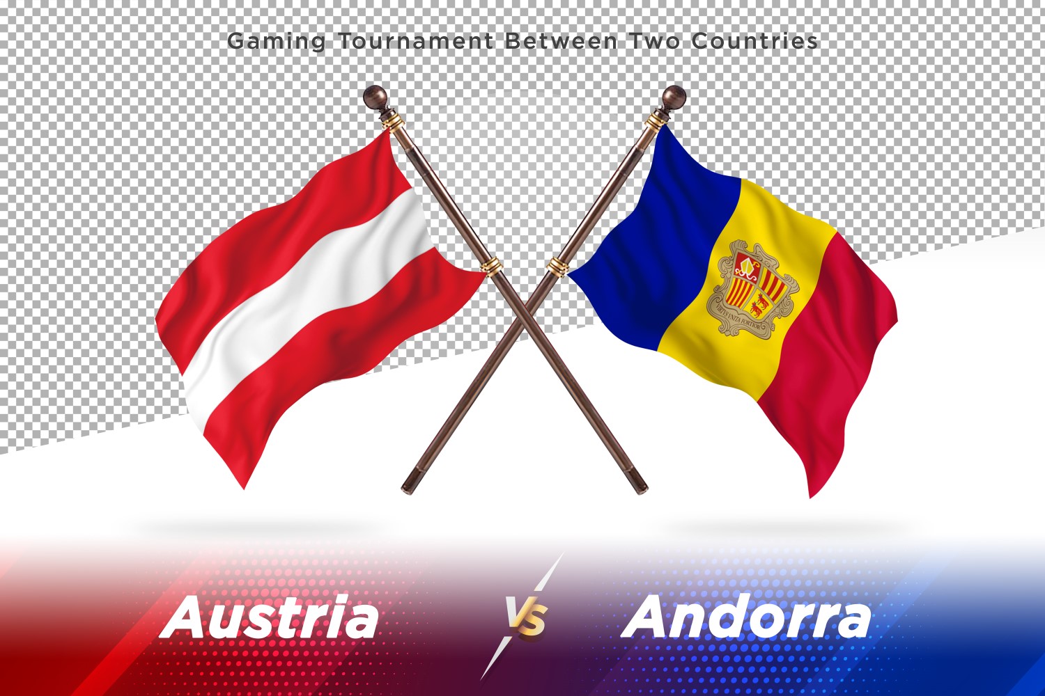 Austria versus Andorra Two Flags