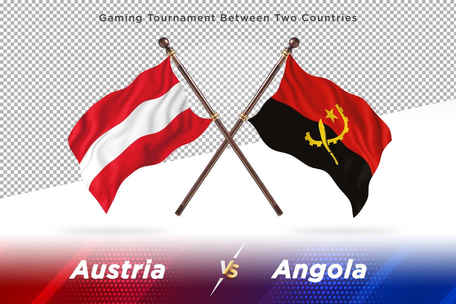 Austria versus Angola Two Flags