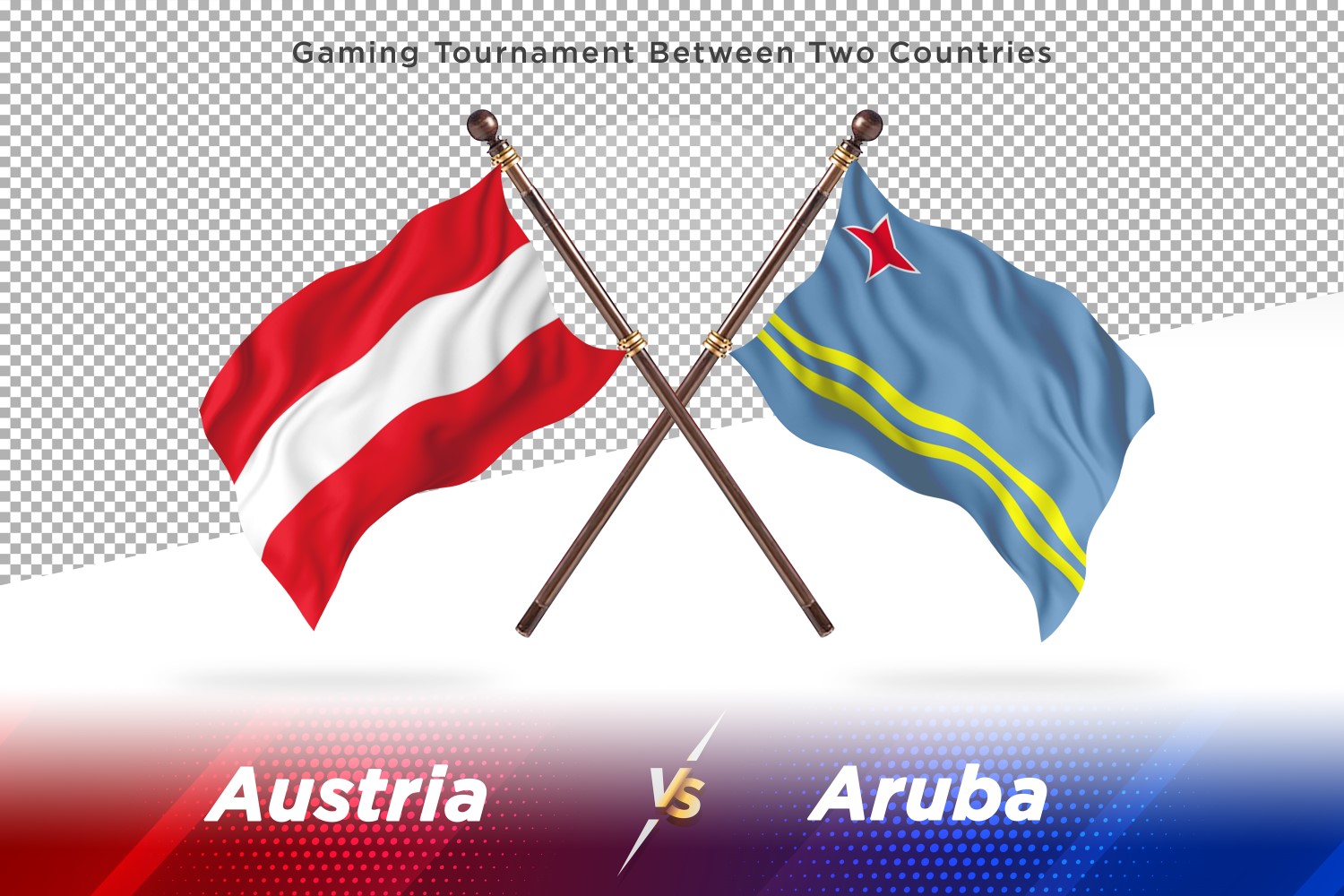 Austria versus Aruba Two Flags