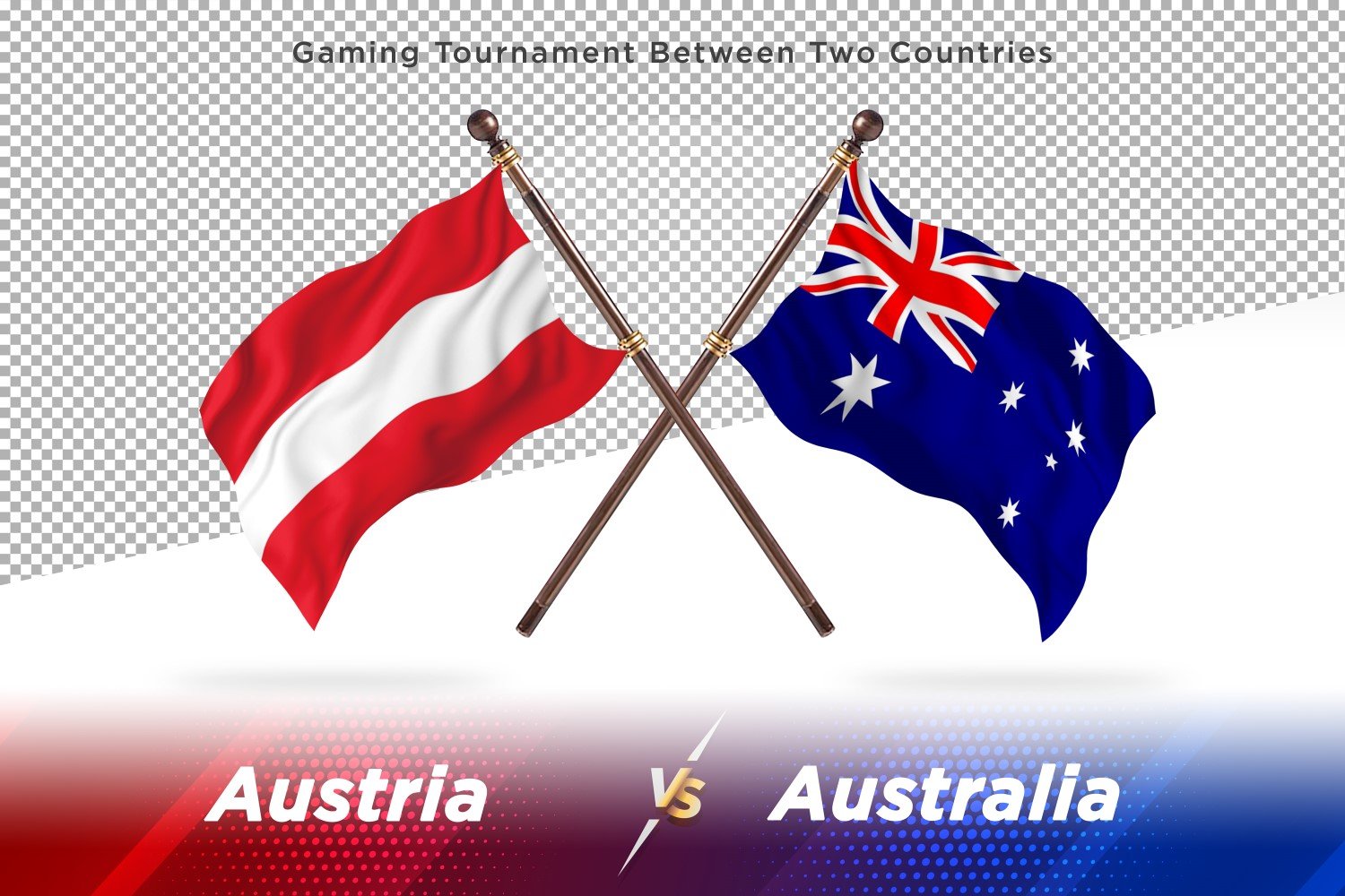 Austria versus Australia Two Flags