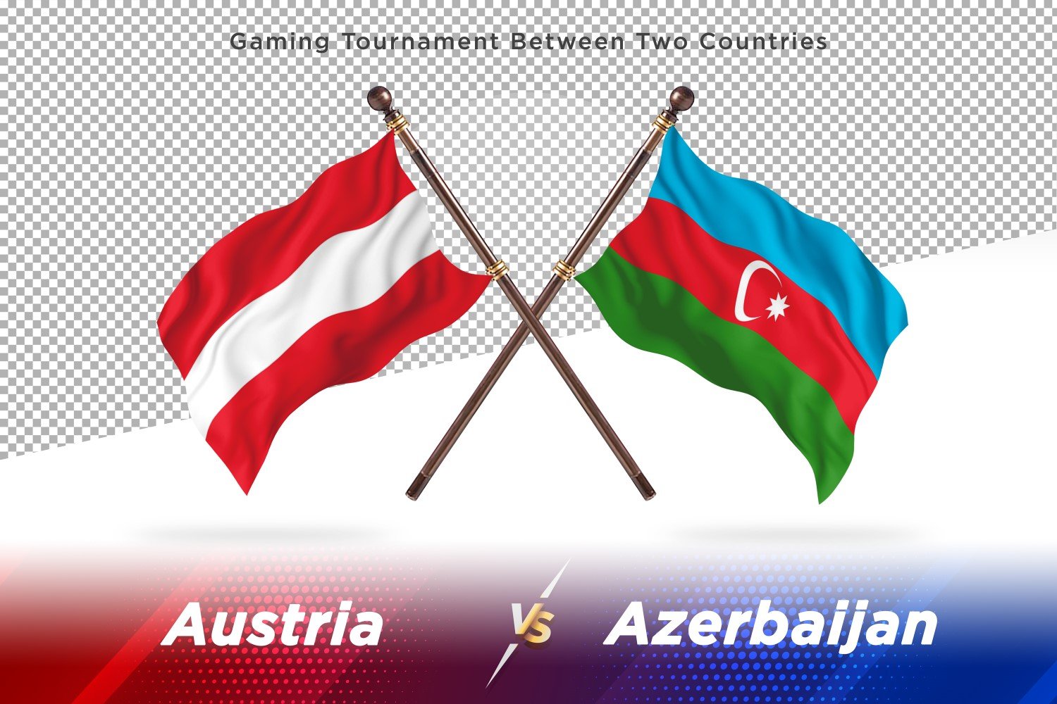 Austria versus Azerbaijan Two Flags