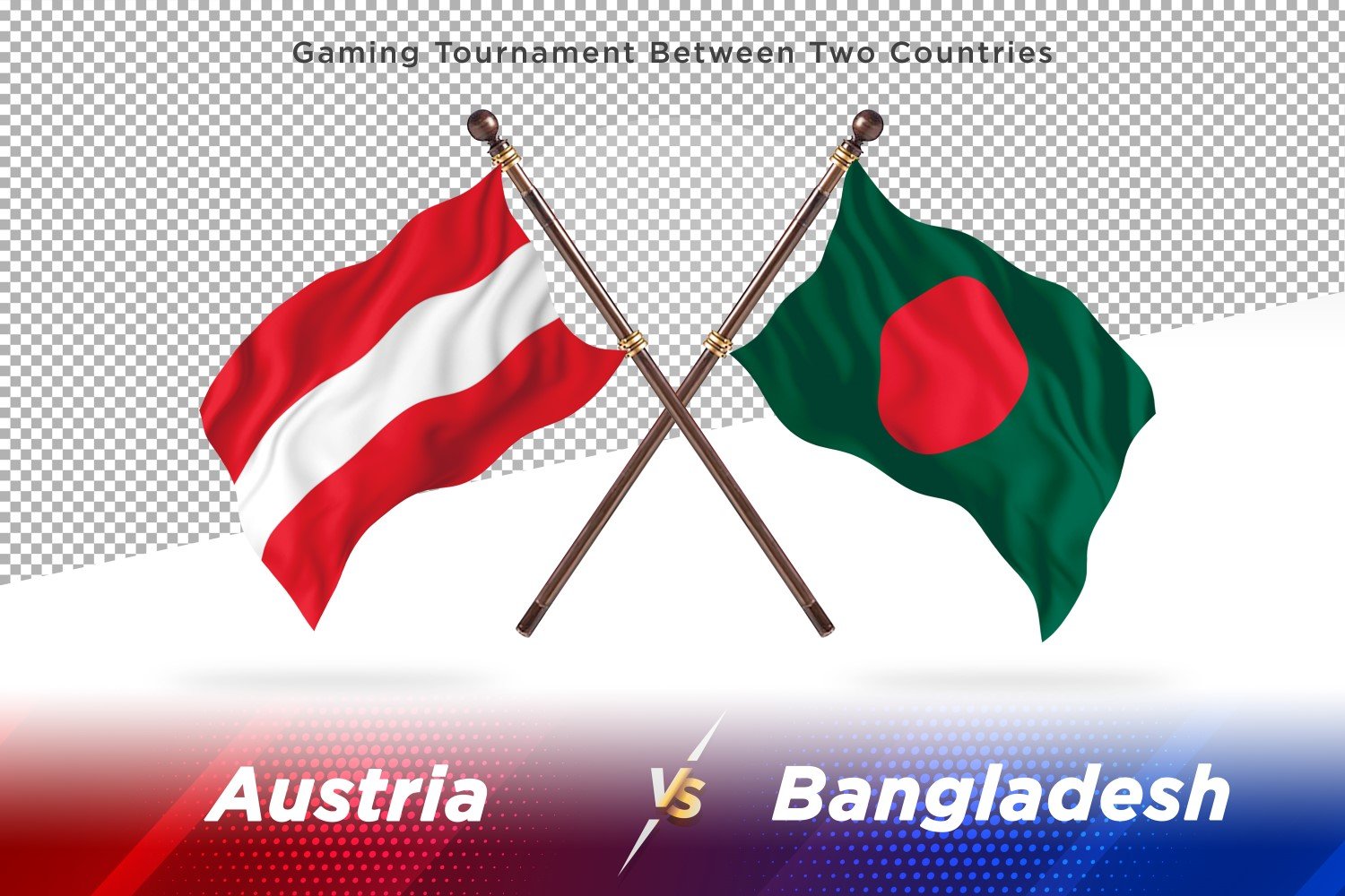 Austria versus Bangladesh Two Flags