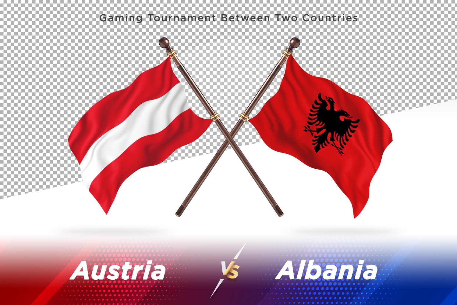 Austria versus Albania Two Flags