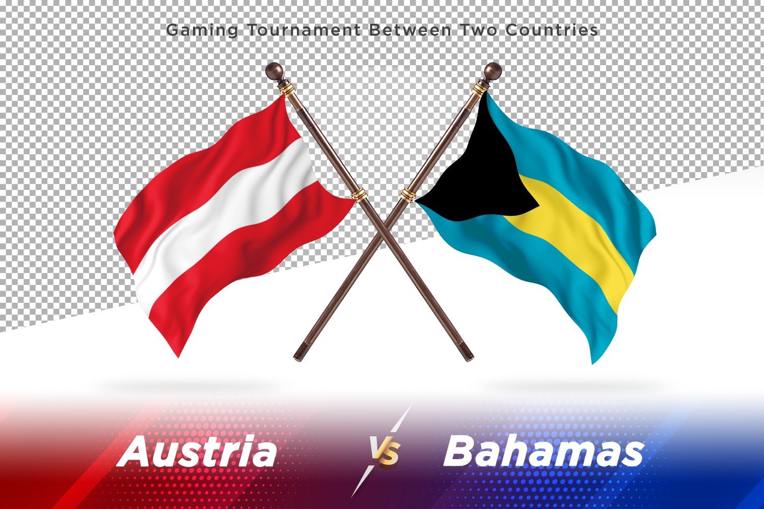 Austria versus Bahamas Two Flags