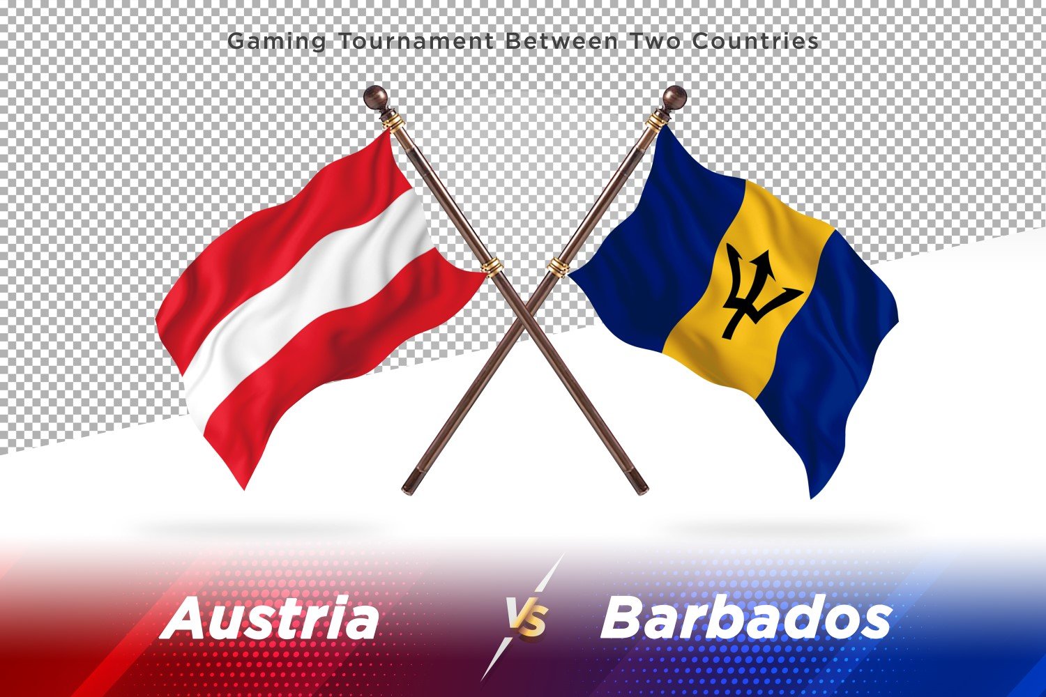 Austria versus Barbados Two Flags