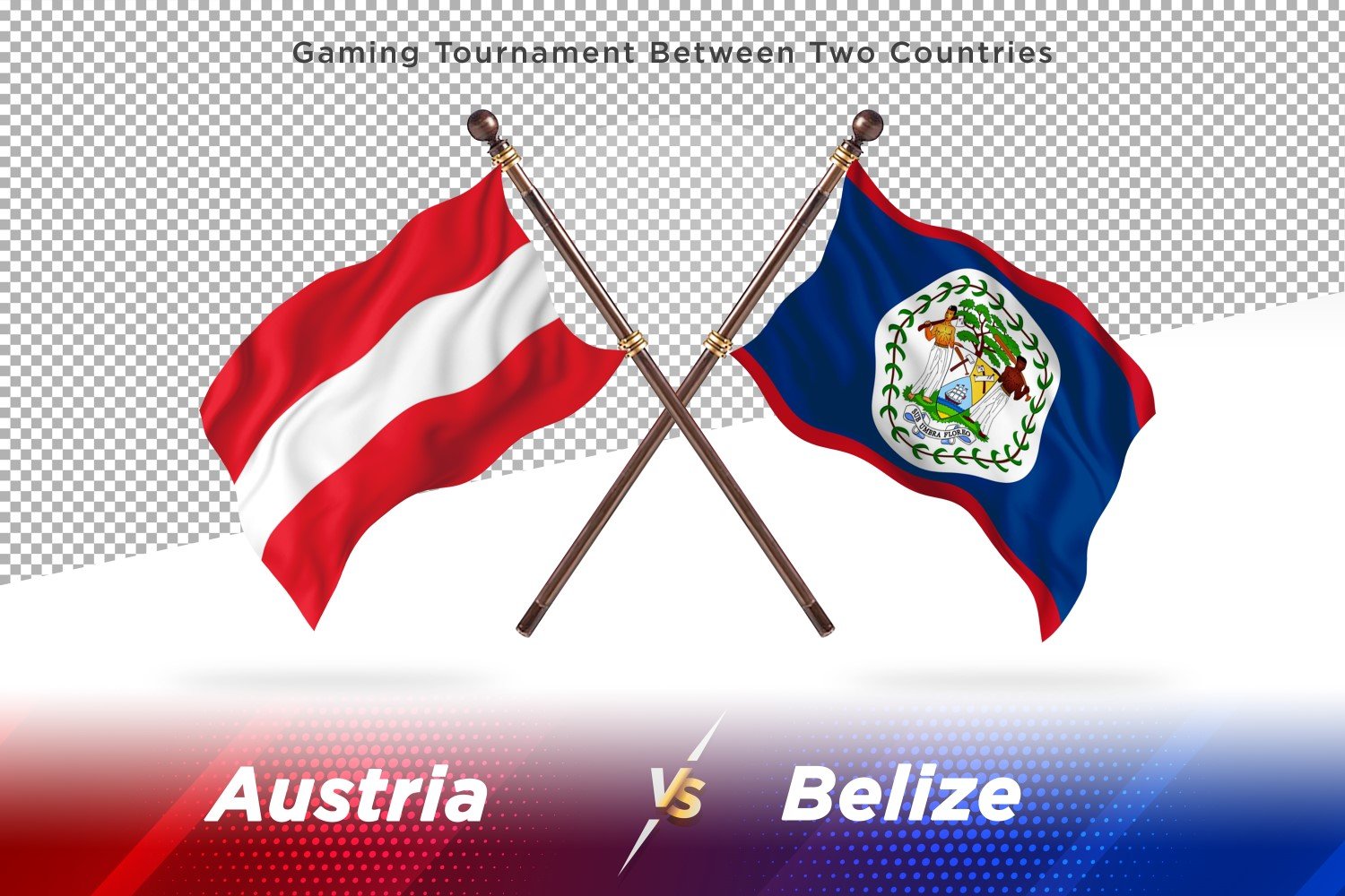 Austria versus Belize Two Flags