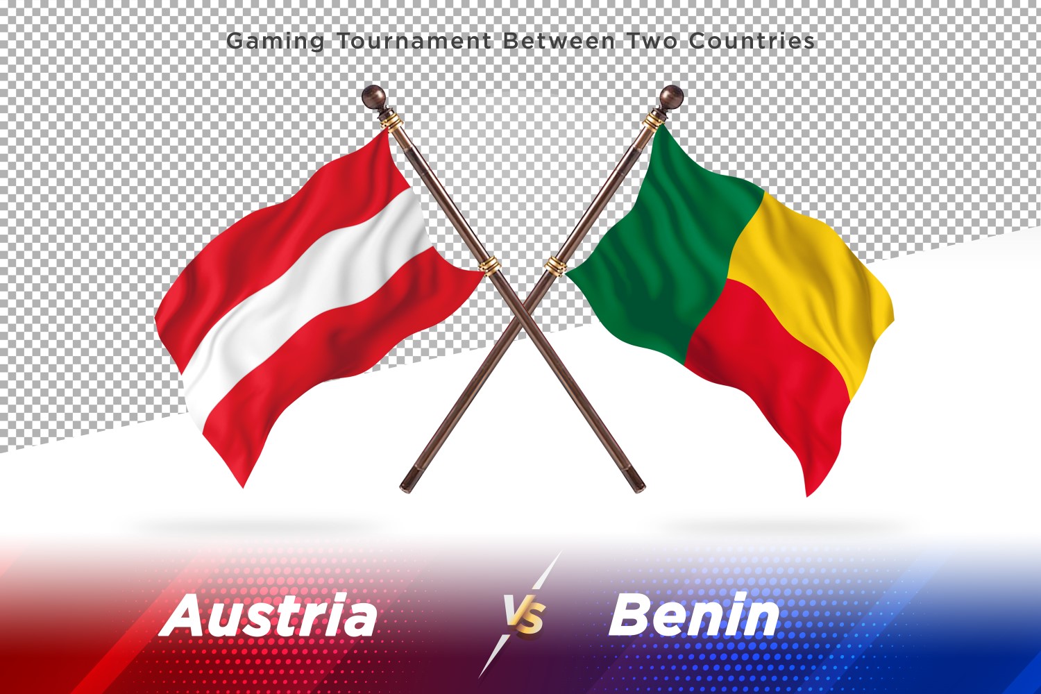 Austria versus Benin Two Flags