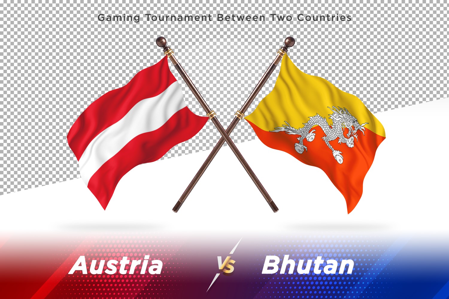 Austria versus Bhutan Two Flags