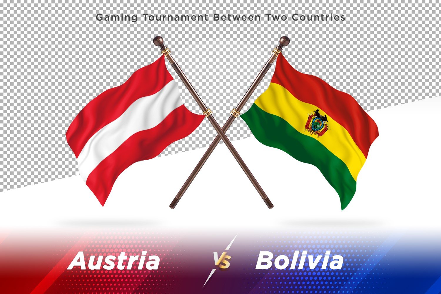 Austria versus Bolivia Two Flags