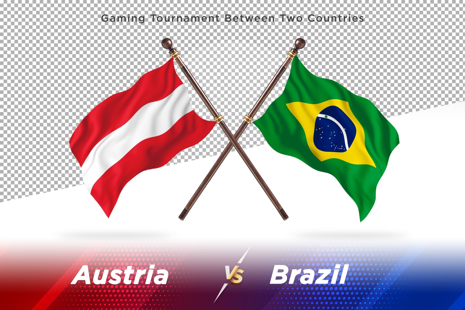 Austria versus brazil Two Flags