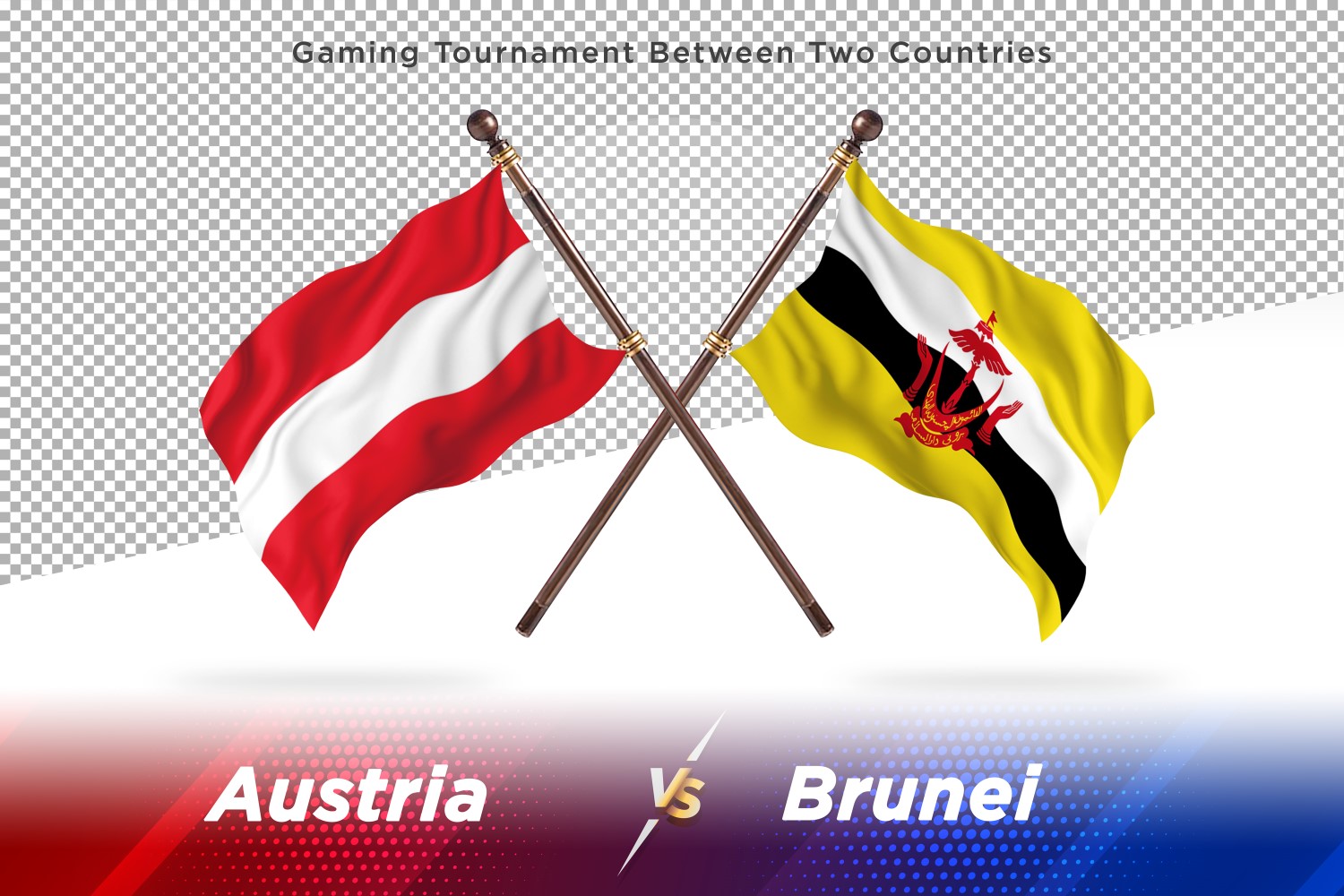 Austria versus Brunei Two Flags