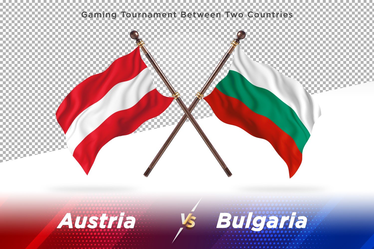 Austria versus Bulgaria Two Flags