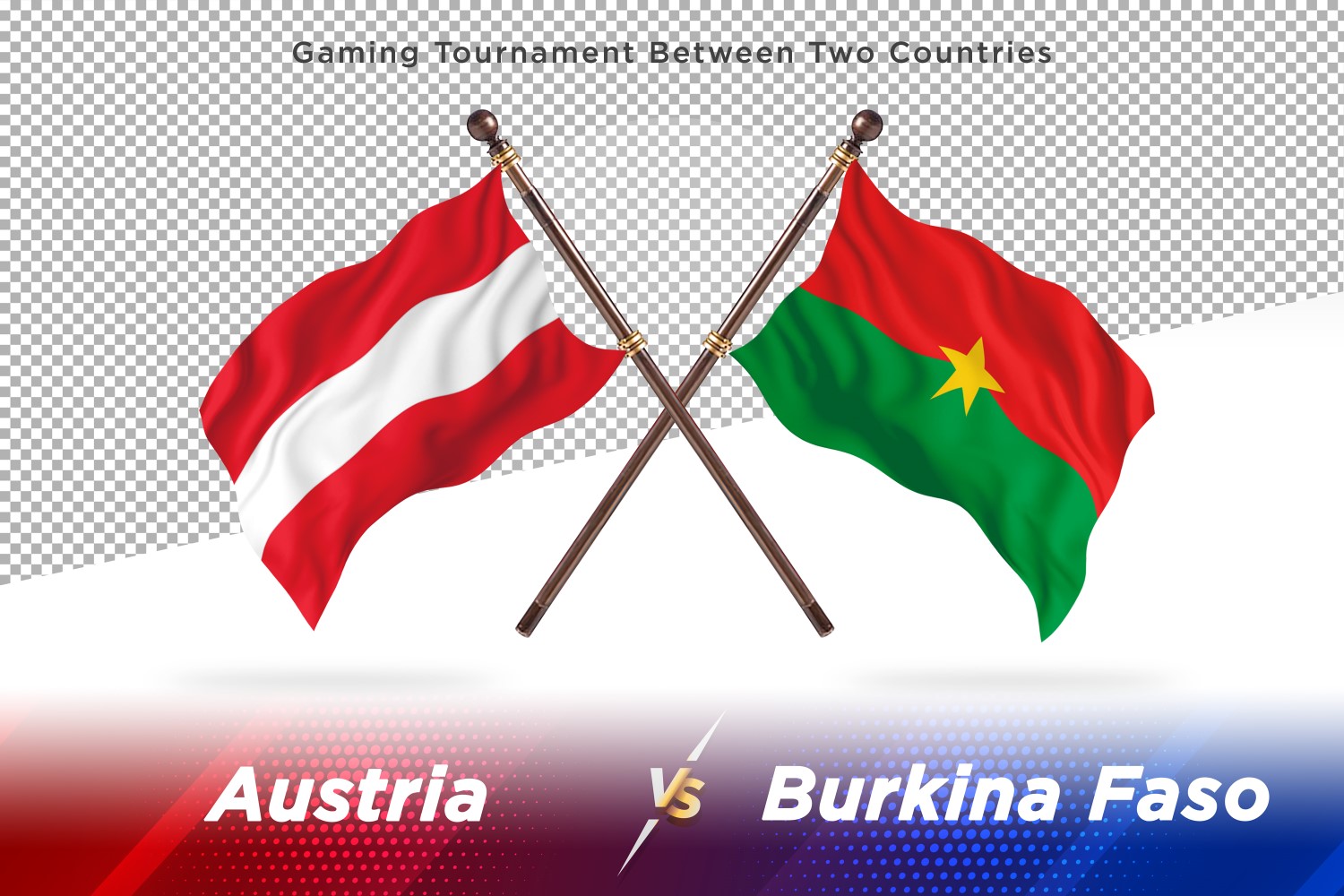 Austria versus Burkina Faso Two Flags